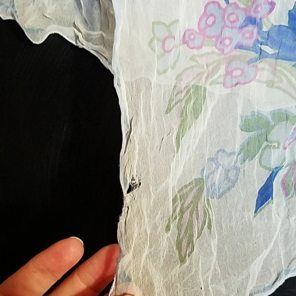 Vintage Sheer Floral Scarf 40